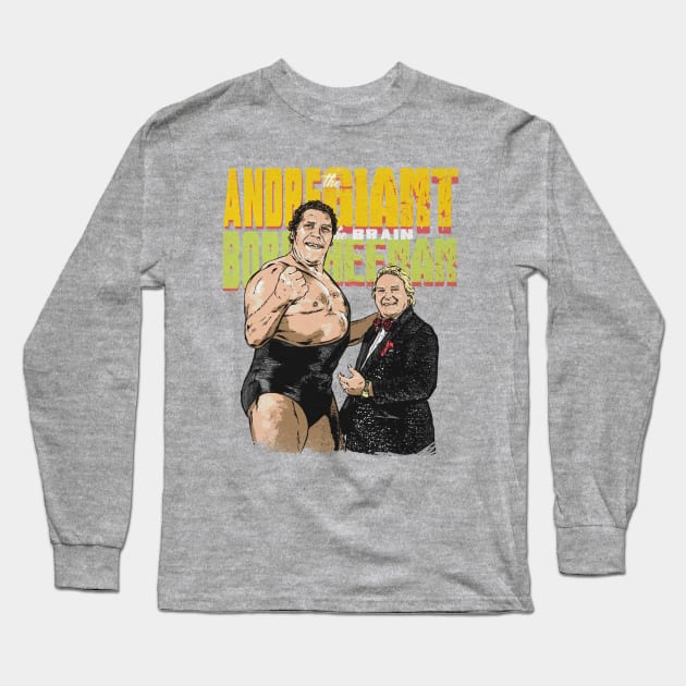 Andre The Giant & Bobby The Brain Heenan Long Sleeve T-Shirt by MunMun_Design